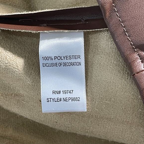 Brown Soft Vegan Leather Tiered Midi Dress Sz 4X V-Neck Ruffle Slimming - Picture 9 of 10